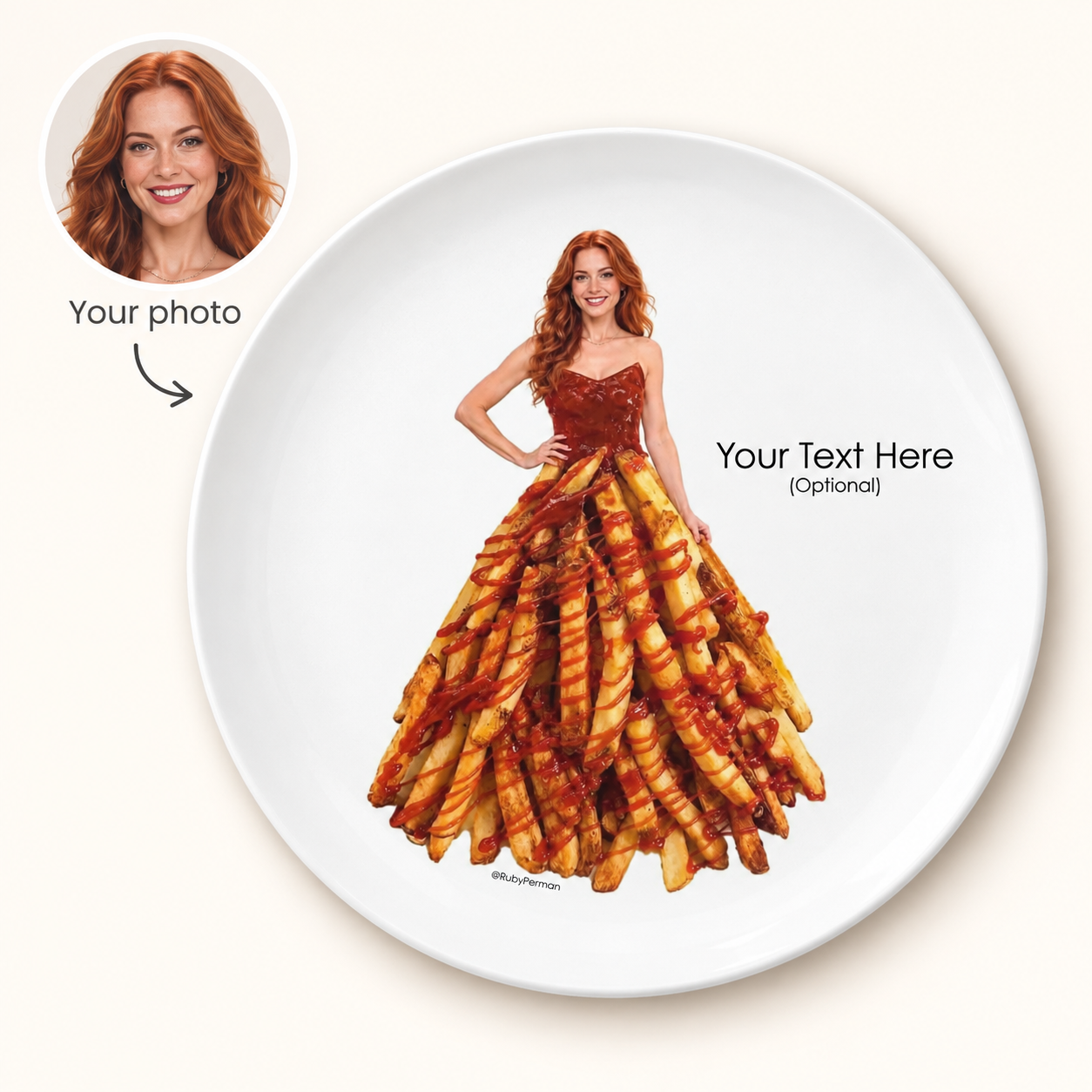 French fries food-fashion plate design