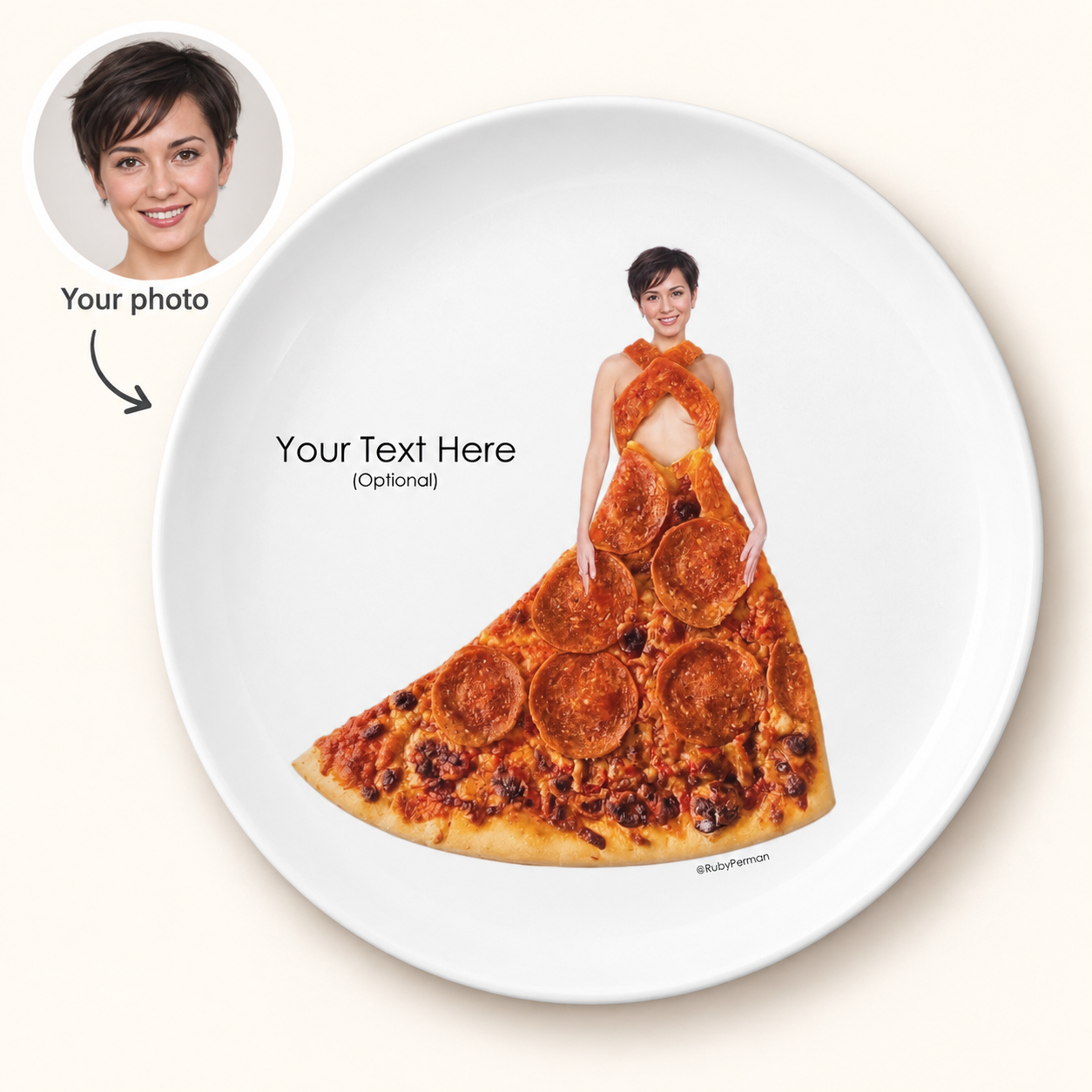 Pizza food-fashion plate design
