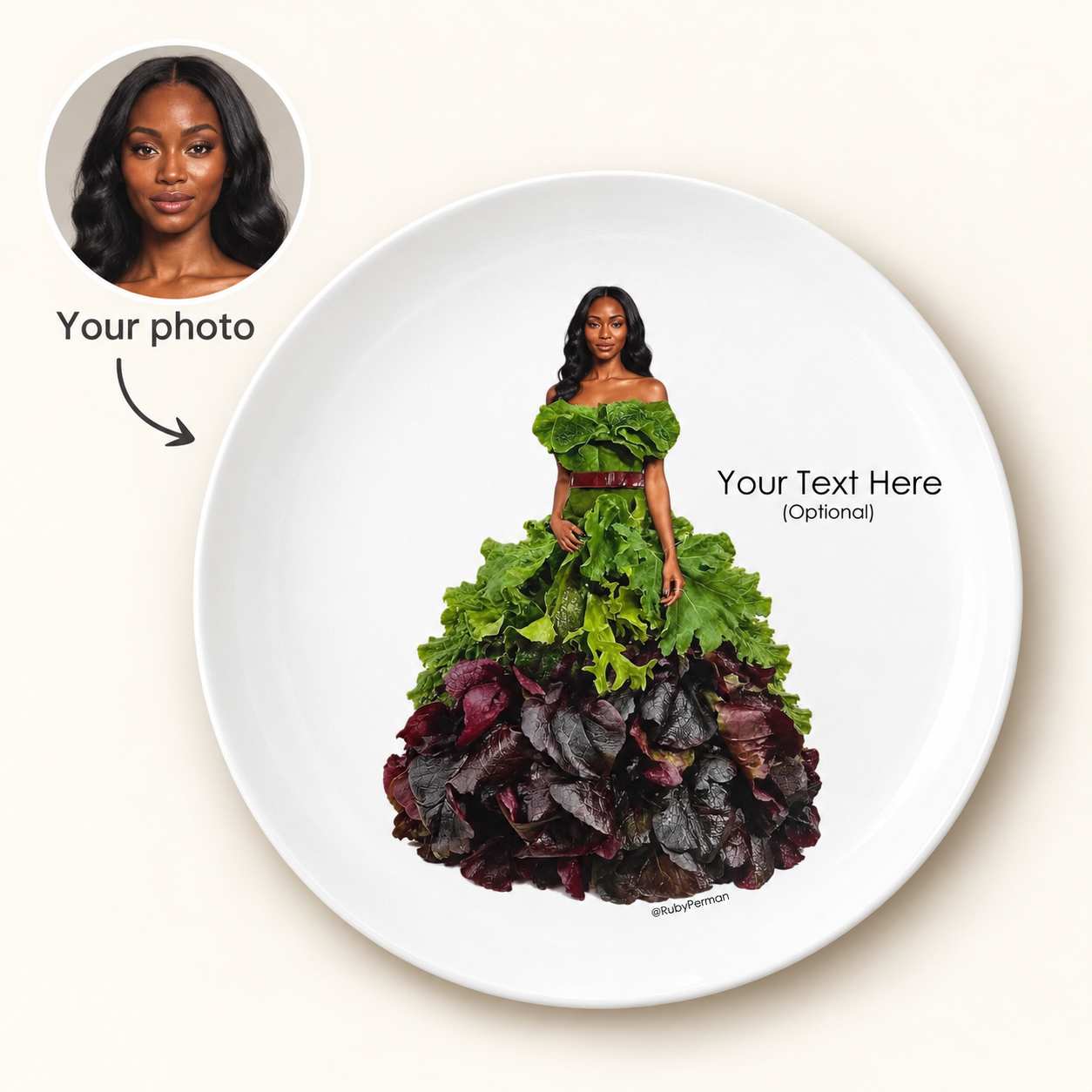 Salad food-fashion plate design