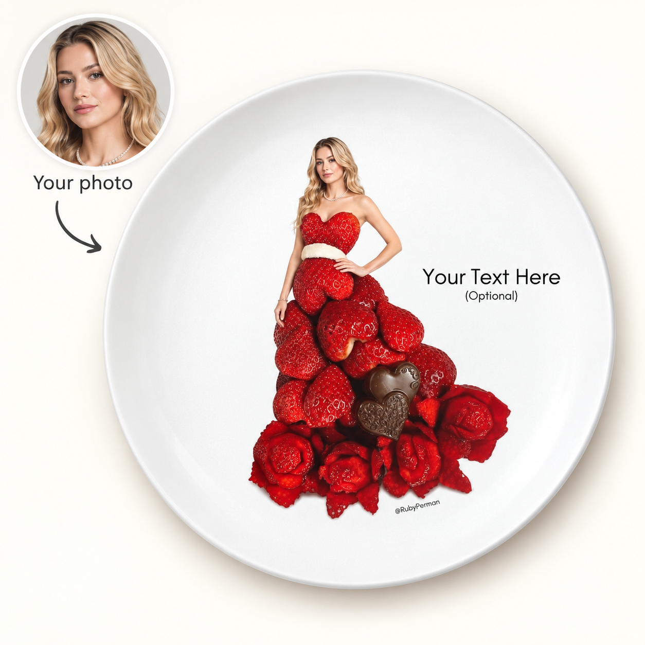 Strawberry food-fashion plate design