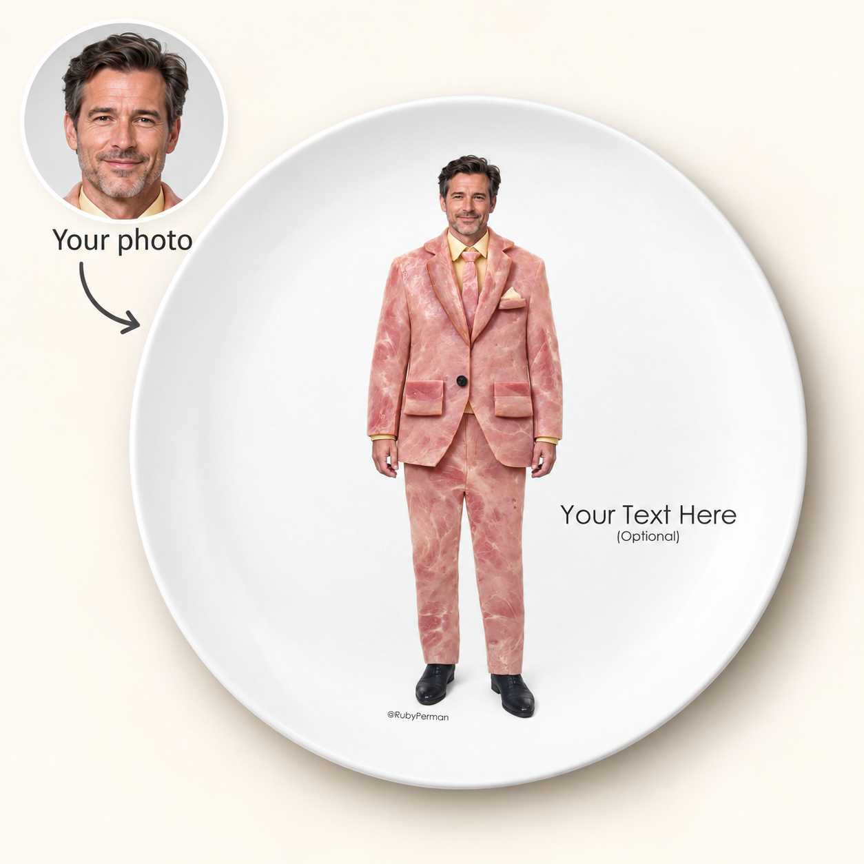 Ham food-fashion plate design