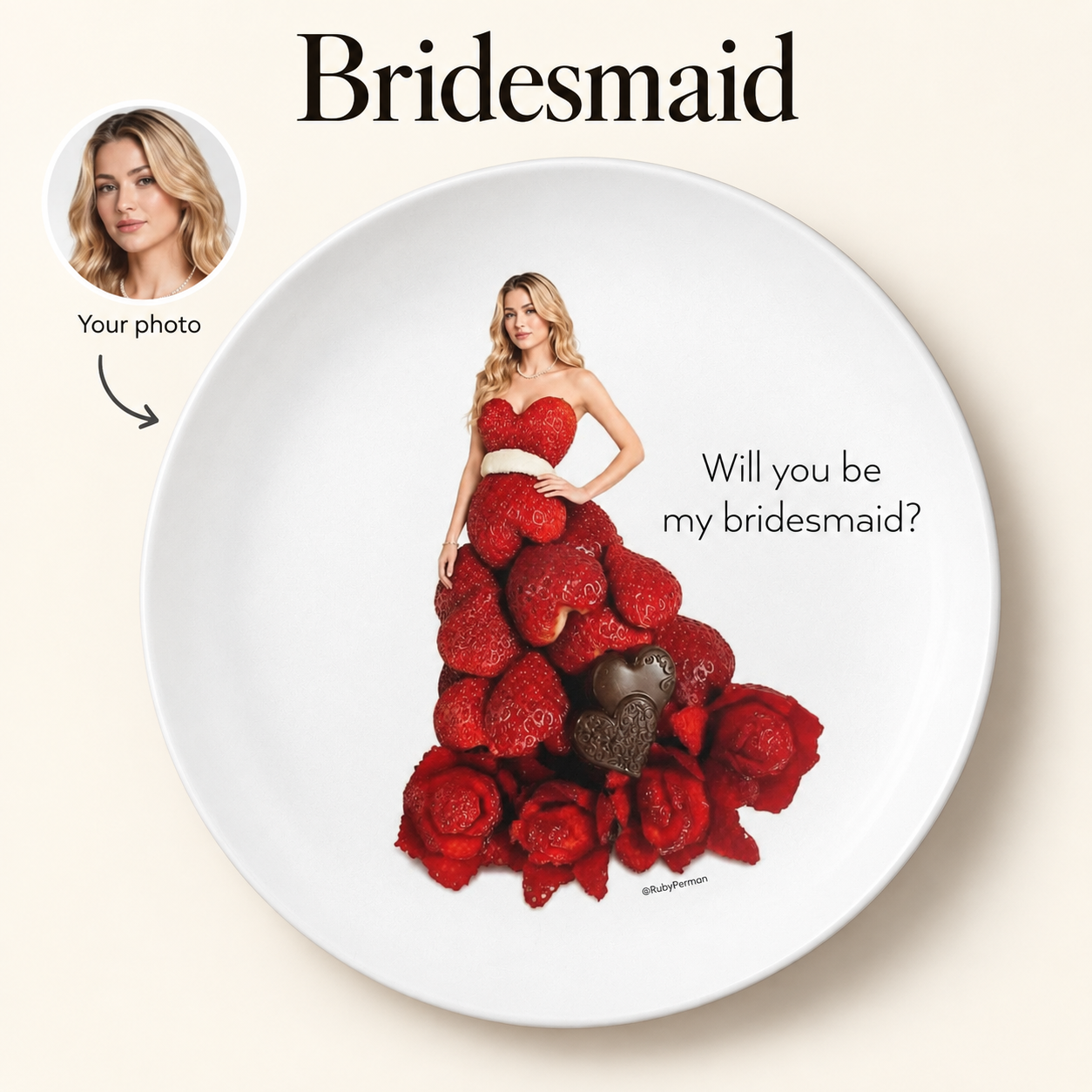 Bridesmaid personalized plate